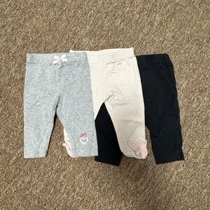 Baby Bottoms Set - Gray, pink, and Black 3 month